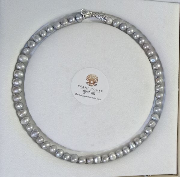 Ash colour Pearl Necklace