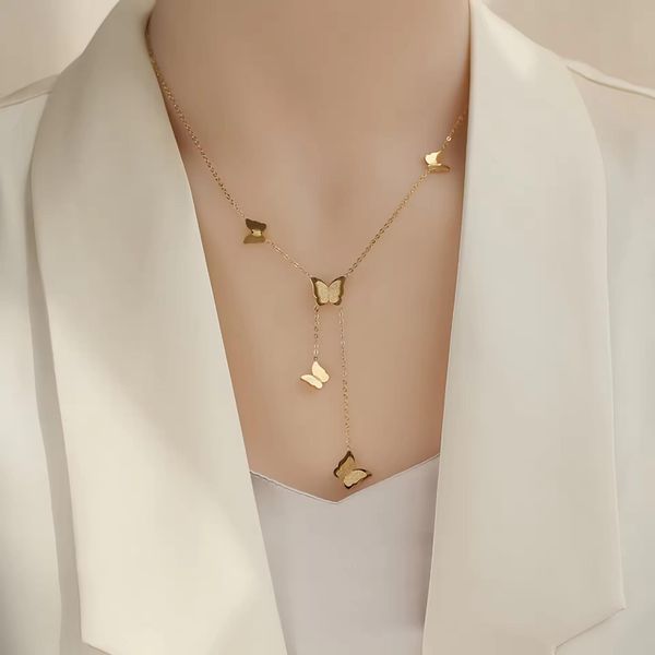 Gold plate butterfly NacklaceStainless steelColour gurantee