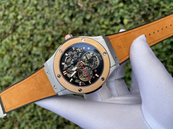 Hublot Automatic Orange Belt - Silver & RG Body