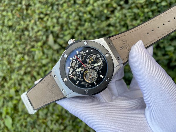 Hublot Automatic Grey Belt - Silver & Black Body