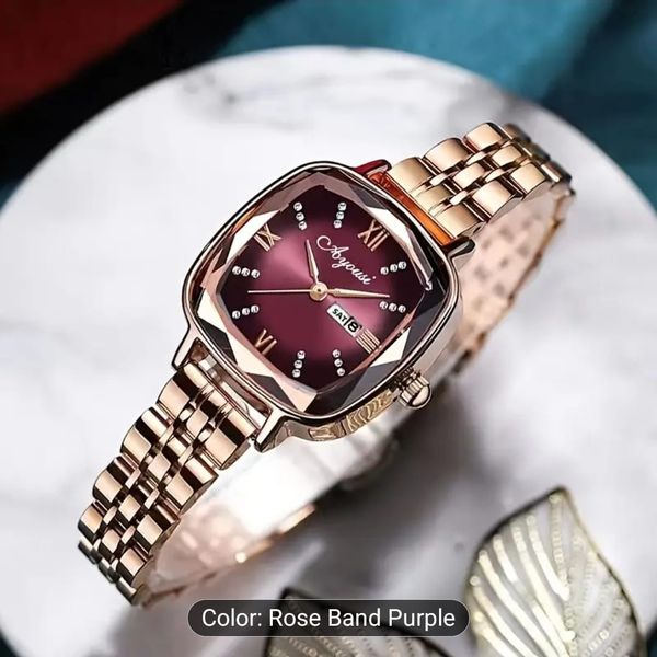 Quartz Dameur Luksus Rhinestone Square Pointer