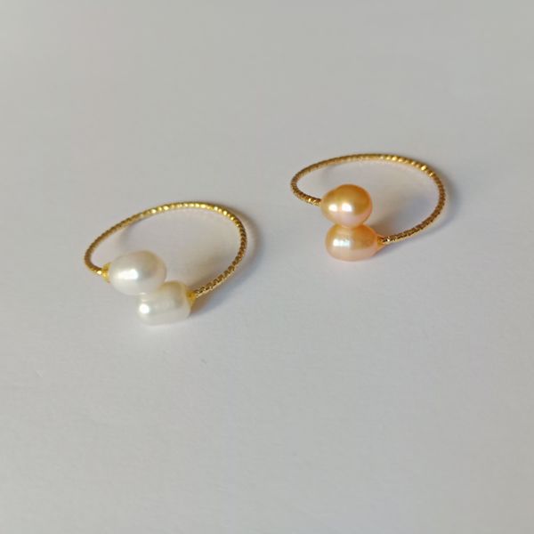 Pearl Adjustable Finger Ring