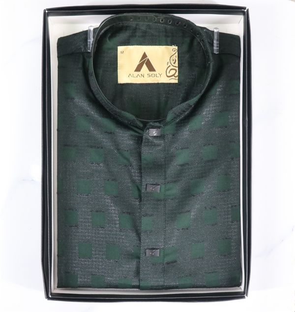 Premium Dark Green Panjabi – Elegant & Sophisticated