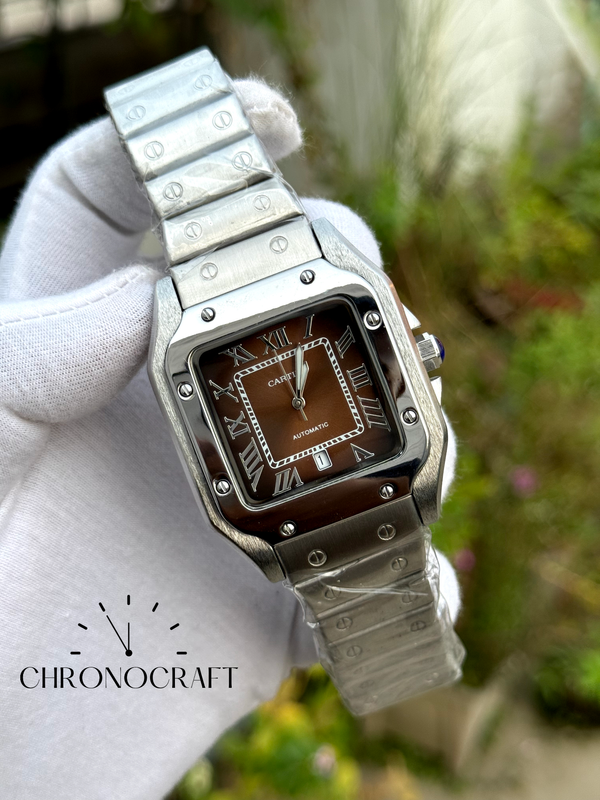 Santos De Cartier Sweep movement Brown Dial AA