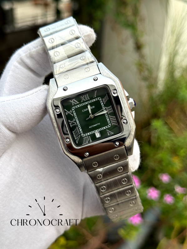 Santos De Cartier Sweep movement Green Dial AA