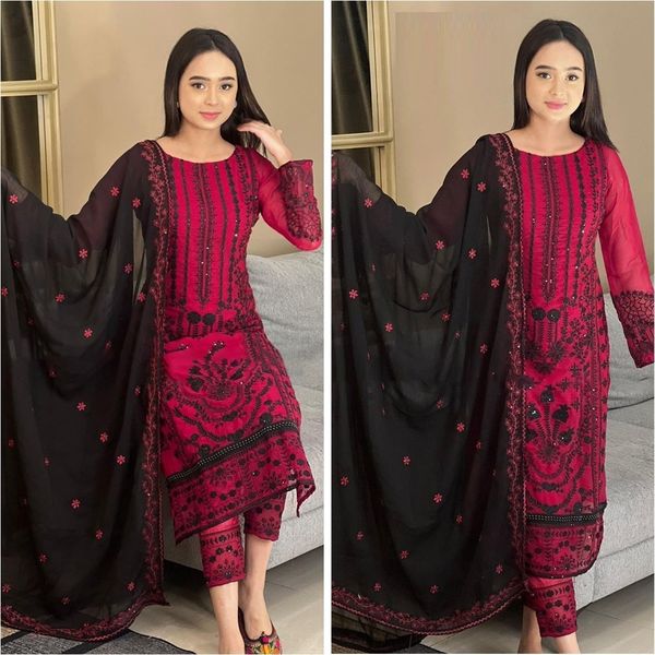 Semi –Embroidery & Sequence Work Party dress