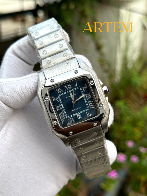 Santos De Cartier Sweep Movement Blue Dial AA