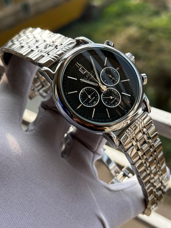 Hilfiger Chrono Chain Black Dial Silver CH
