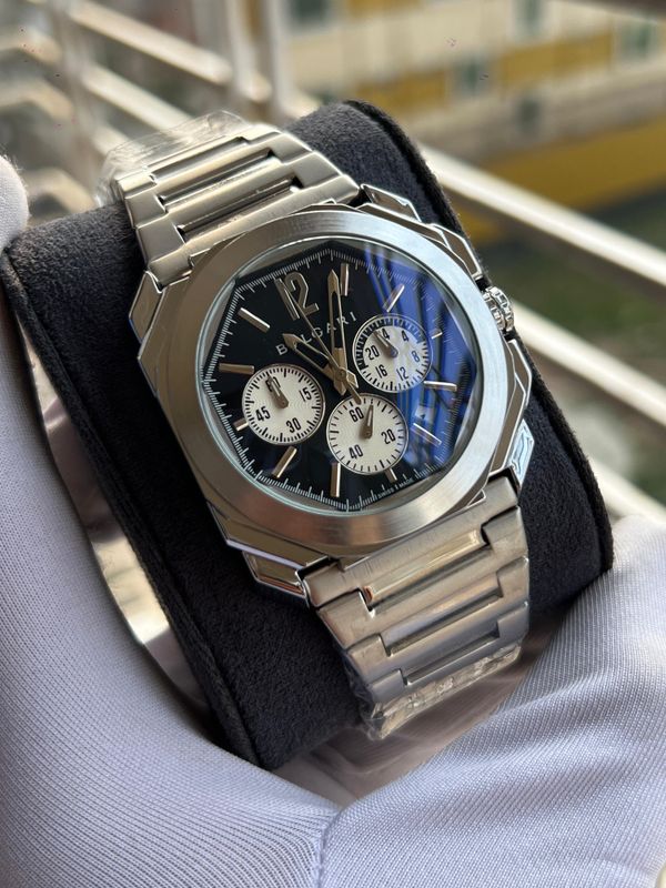 Bvlgari Chain Black Plain Dial White Sub
