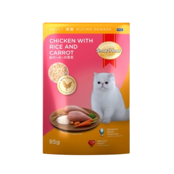 SmartHeart Adult Cat Food Chicken With Rice & Carrot