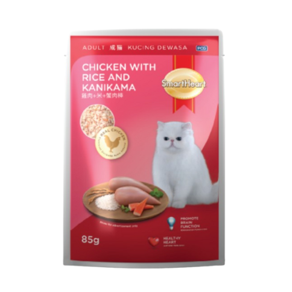 SmartHeart Adult Cat Food Chicken With Rice & Kanikama