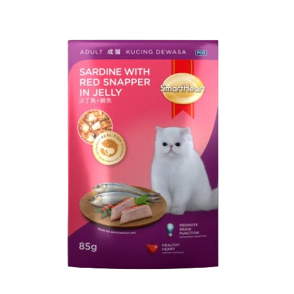 SmartHeart Adult Cat Food Sardine With Red Snapper In Jelly
