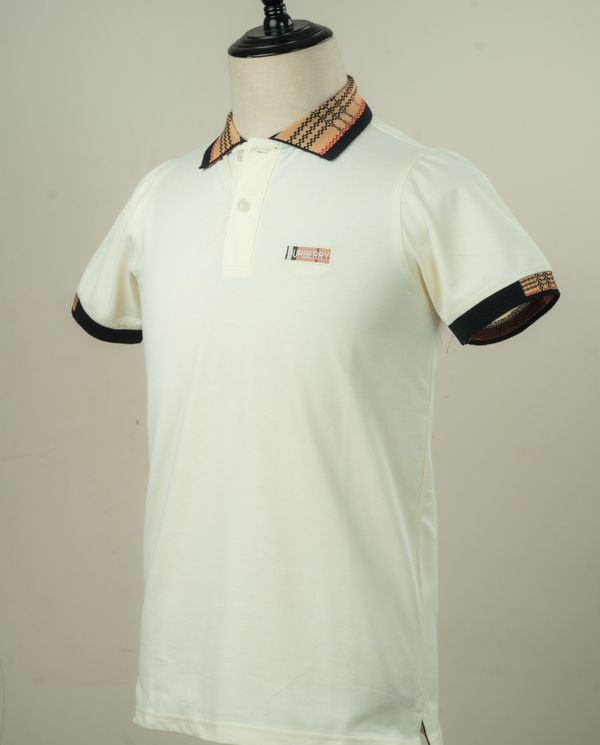 BB 12 Jaquard Collar Premium Polo Off White