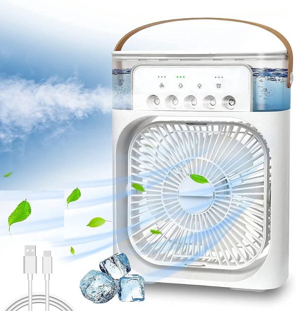 Air Cooling USB Fan with LED Night Light Water Fan