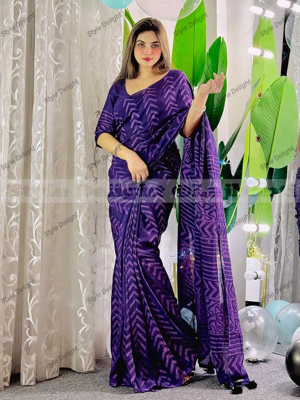 সিল্ক ভেজিটেবল ডাই শাড়ি