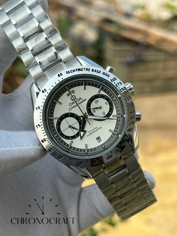 Omega Speedmaster Broad Arrow Two-Chrono Chronograph White dial AA