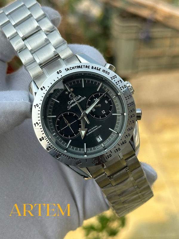 Omega Speedmaster Broad Arrow Two-Chrono Chronograph Black Dial AA
