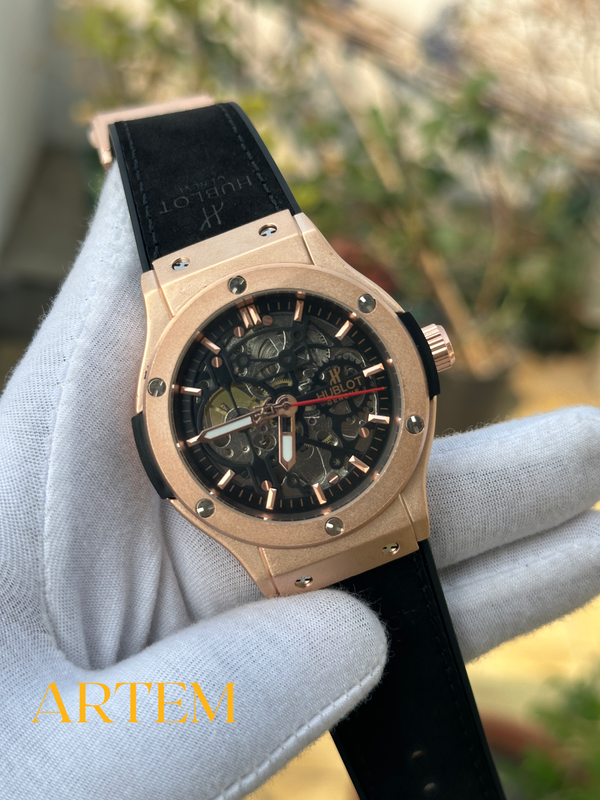 Hublot Geneve Automatic Black-Rose Gold AA