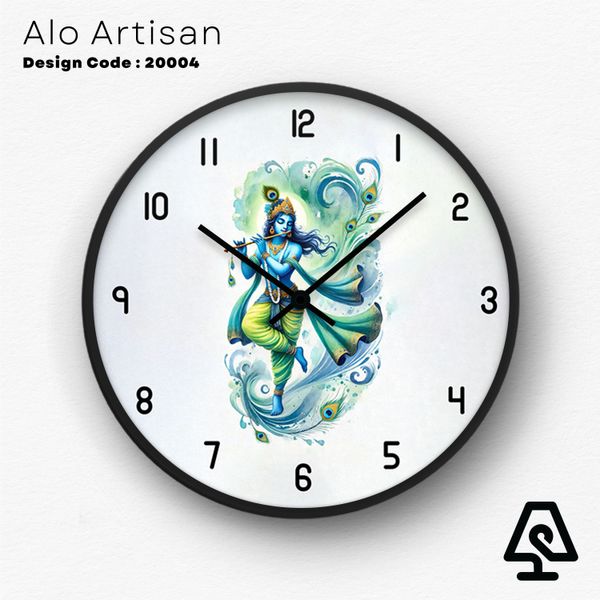 Flute Krishna Theme Wall Clock