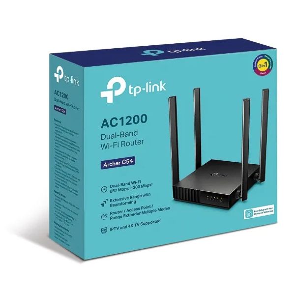 TP-Link Archer C54 Dual-Band Wi-Fi Router – 1200 Mbps High-Speed Wi-Fi, MU-MIMO & Beamforming Technology - AC1200