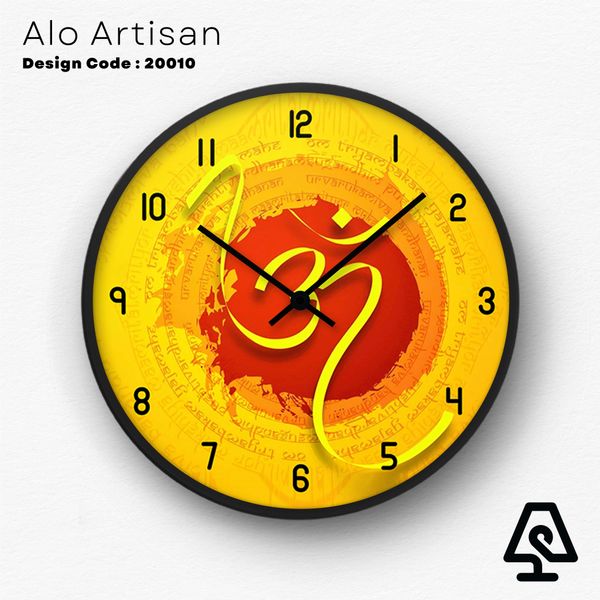 OM Yellow Theme Wall Clock