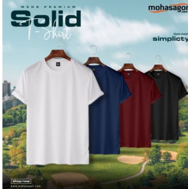 4 pcs Premium Solid T-Shirt