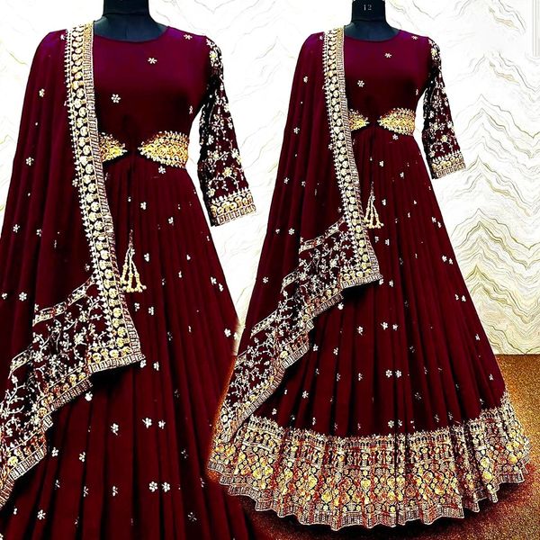 Semi –Embroidery & Sequence Work Party dress