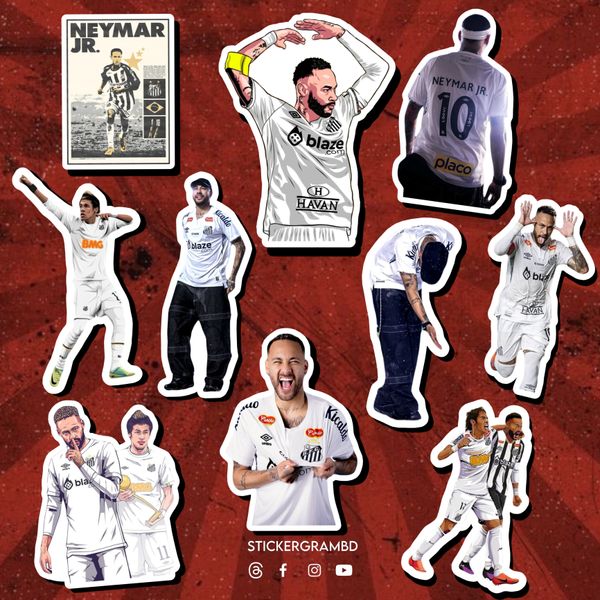 Neymar Jr Santos Sticker Set