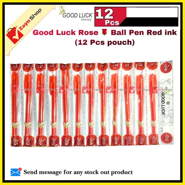 Good Luck DF Ball Pen Red ink 0.6mm (12 Pcs pouch)