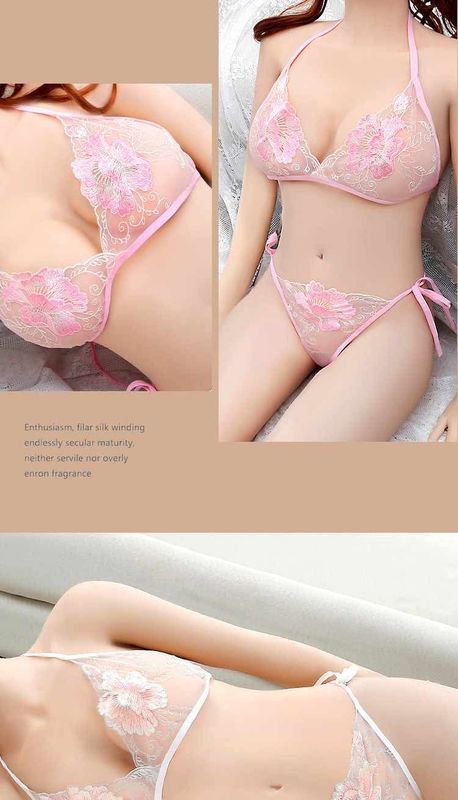 transparent flower embroidery bikini set - Image 6