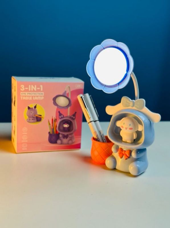 Rechargeable LED Desk Lamp with Storage Cup & Sharpener for Kids