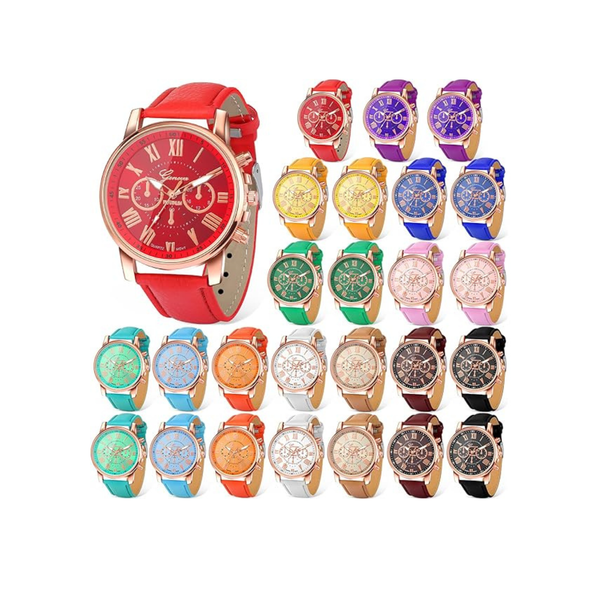 Fashionable Quartz Wrist Watch, Faux Leather Band, Men and Women'S Wristwatch FREE Gift With purchase