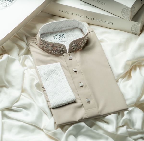 AZLAAN - BEIGE CREAM X ZARDOSI - Image 2