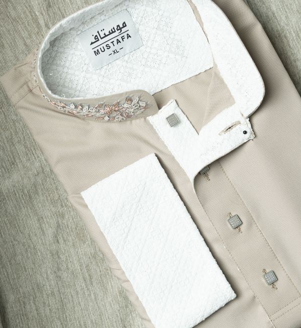 AZLAAN - BEIGE CREAM X ZARDOSI - Image 3