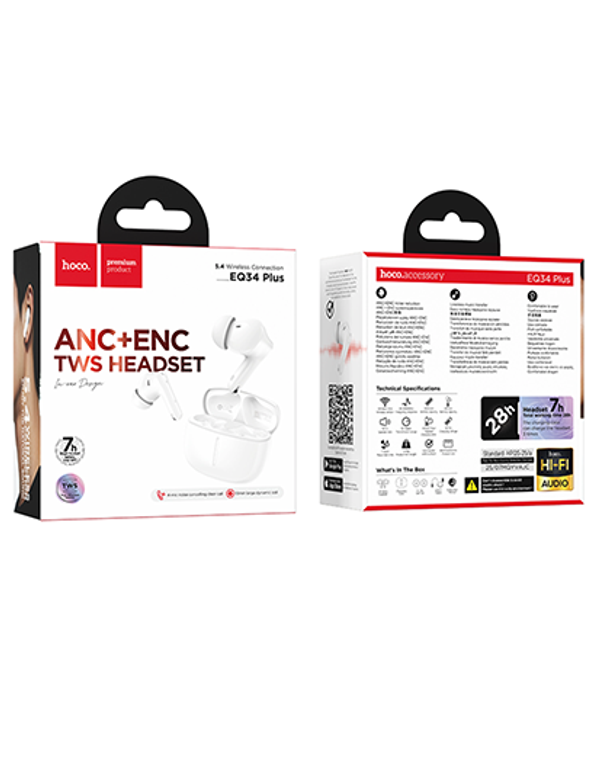 EQ34 Plus Rima ANC+ENC TWS Earbud (App Supported) | Long 7-Hour Playtime & Bluetooth 5.4 - Image 1