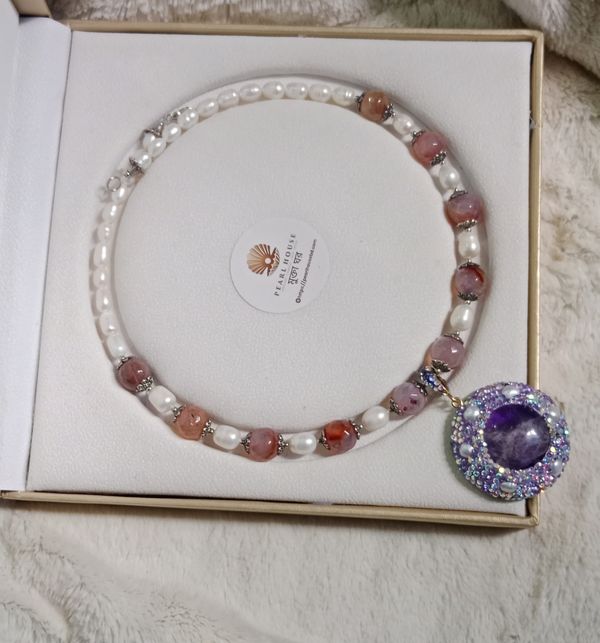 Pearl & Stone combination neckpiece