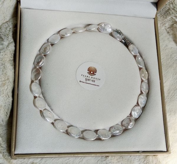 White Coin Pearl Necklace
