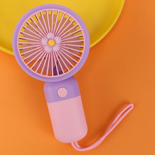 USB Rechargeable Mini Handheld Fan with Holder - Image 3
