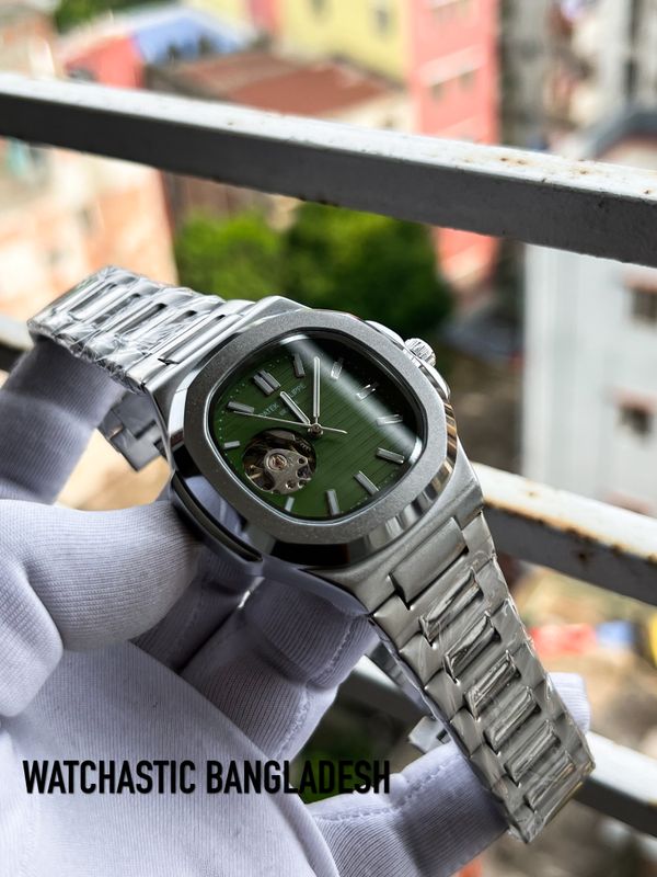 Patek Chain Open Heart Green Dial