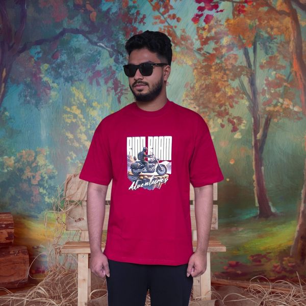 Ride Roam Adventure - Premium Oversized Drop Shoulder T-shirt