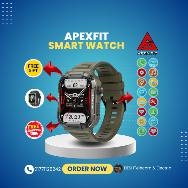 Apex Fit Sport S06 Smartwatch 1.91'' Full Touch Screen BT Call Outdoor Fitness Tracker Smart Watch With IP68 Waterproof