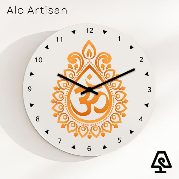 OM White Theme Wall Clock