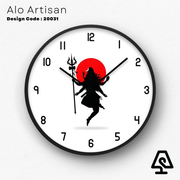 Lord Shiva White Theme Wall Clock