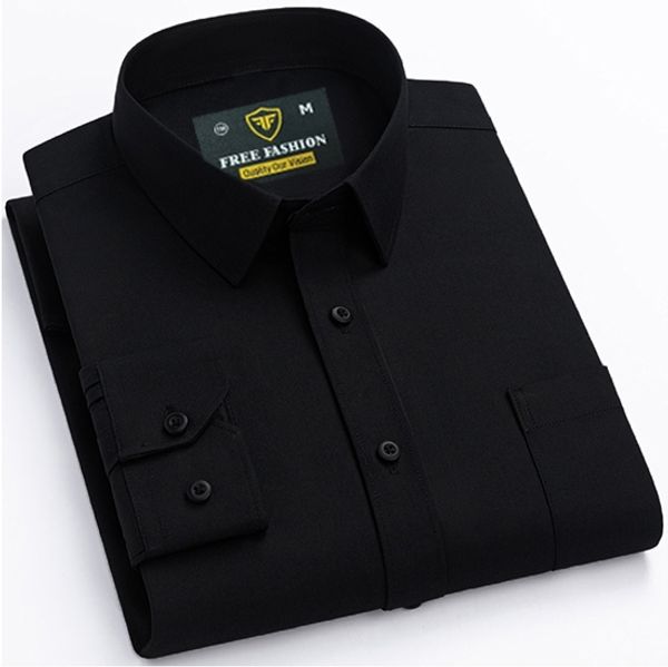 Man's Premium Oxford Cotton Fabrics Farmal Shirt {Black}