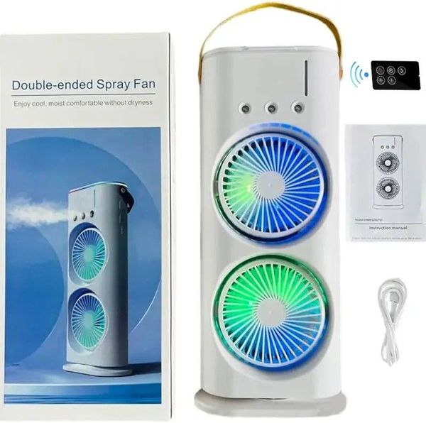 Rechargeable Remote Control Double-Head Spray Cooling Fan