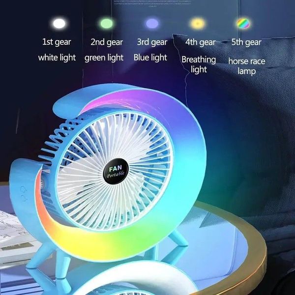 Mini Portable Desktop Fan – Adjustable Colorful Fan for Home or Office