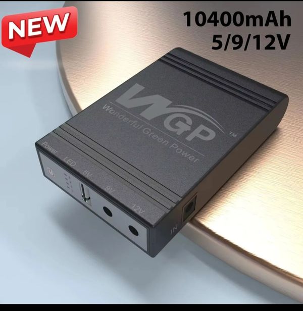 New Version WGP mini UPS 10400mAh – 5/9/12V – Black