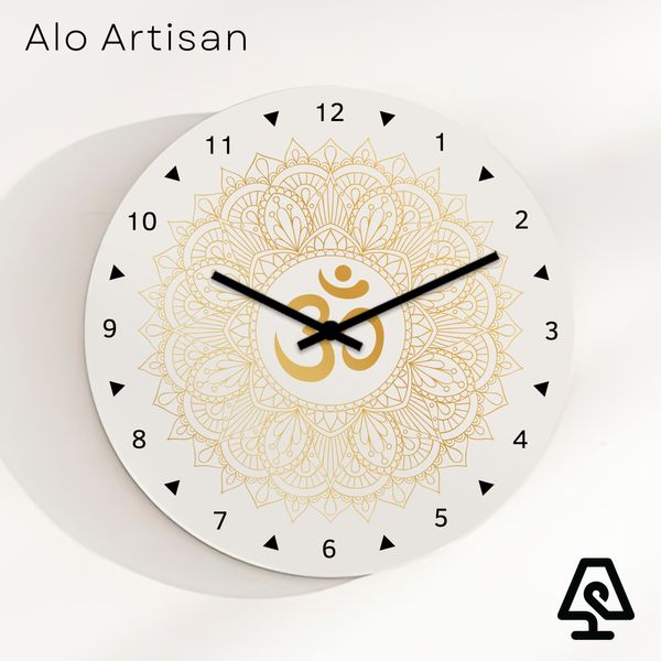 OM Yellow Pattern Theme Wall Clock