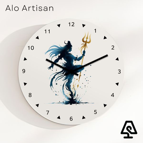 Lord Shiva White Theme Wall Clock