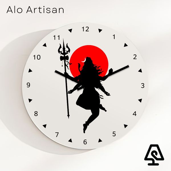 Mahadev White Theme Wall Clock
